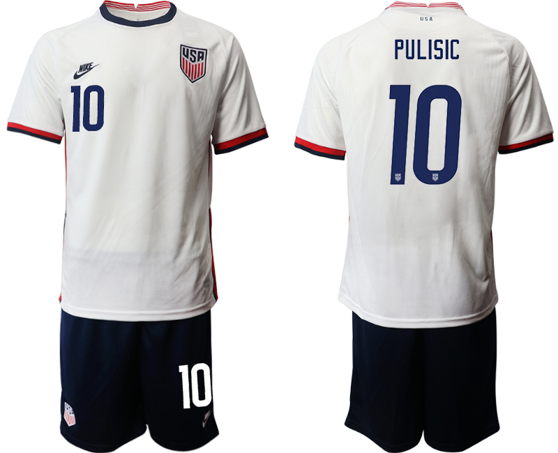 Men 2020-2021 Season National team United States home white #10 Soccer Jersey1